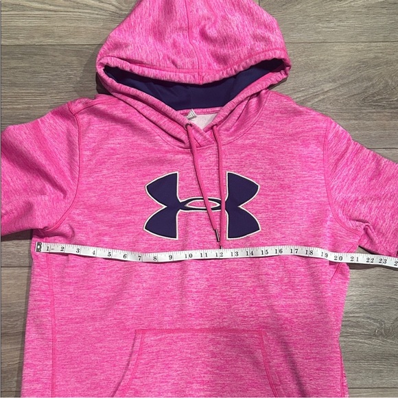 Under Armour Vibrant Pink and Navy Blue Logo Hoodie Size L - Picture 4 of 5